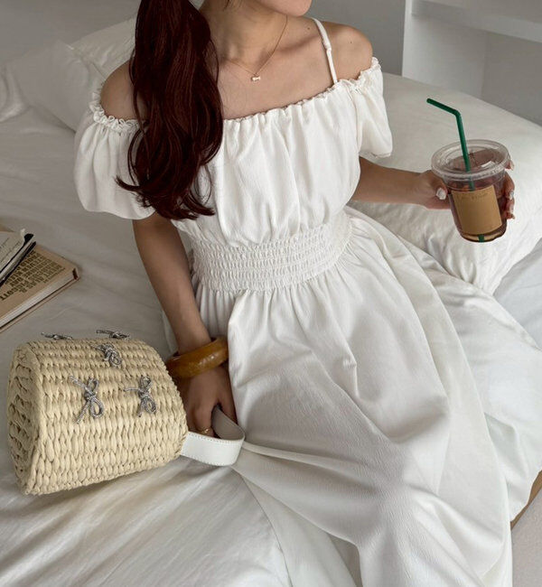  「【全骨格細見え】半袖シャーリングワンピ」|ワンピース|