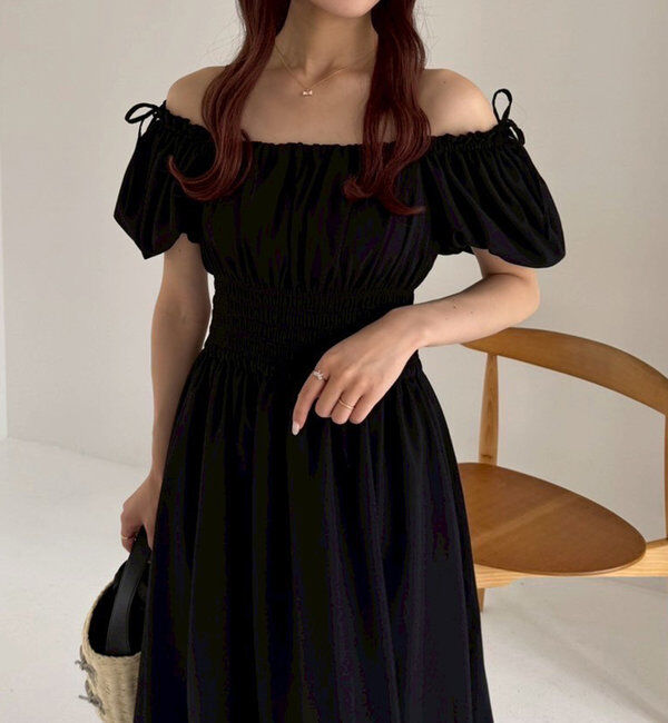  「【全骨格細見え】半袖シャーリングワンピ」|ワンピース|