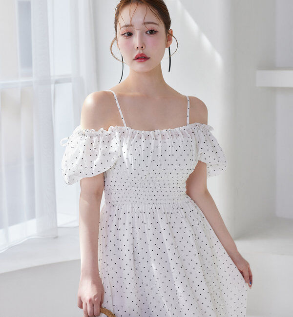  「【全骨格細見え】半袖シャーリングワンピ」|ワンピース|