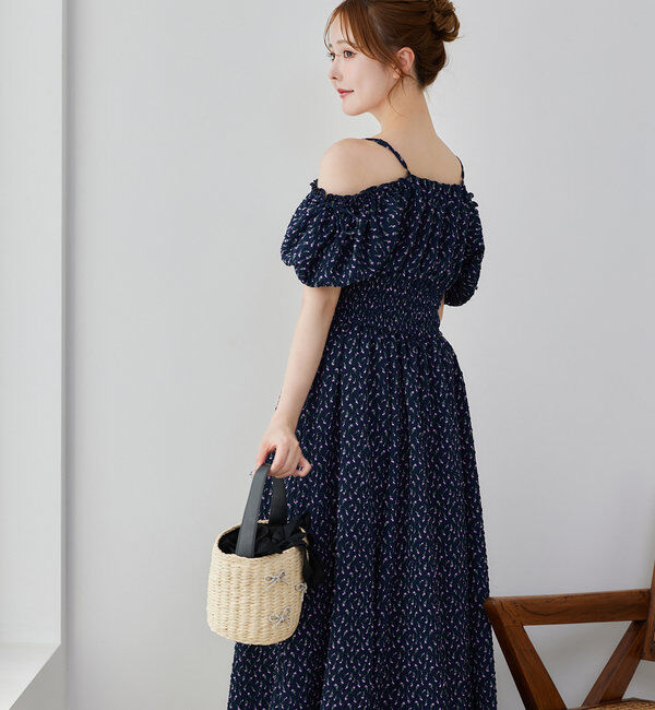  「【全骨格細見え】半袖シャーリングワンピ」|ワンピース|