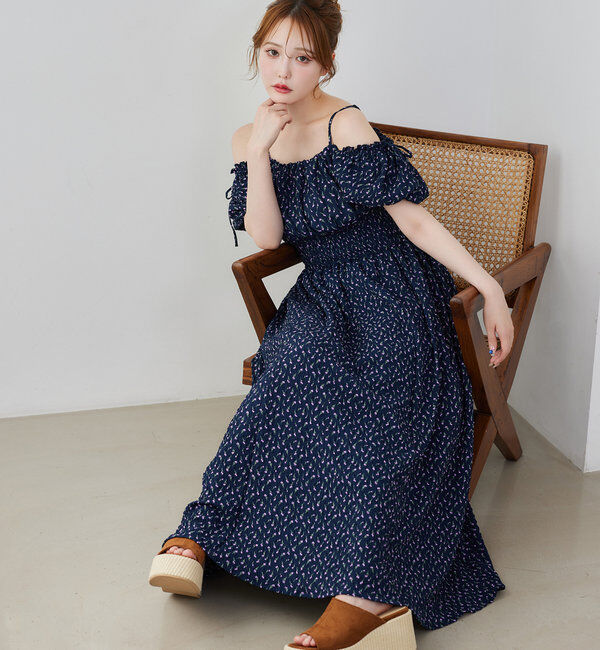  「【全骨格細見え】半袖シャーリングワンピ」|ワンピース|