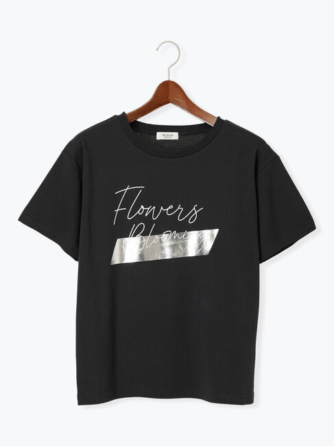 Te chichi TERRASSE「【接触冷感】箔BIGロゴTシャツ」|Tシャツ・カットソー|チャコールグレー