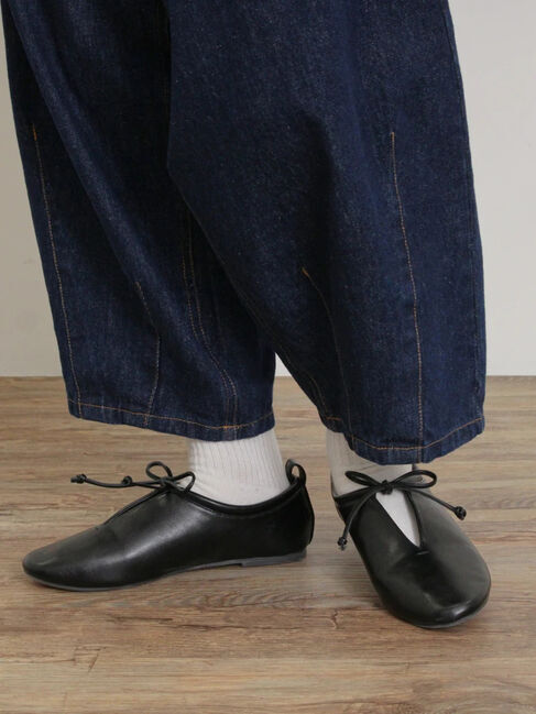 Samansa Mos2「リボンフラットシューズ」|ビジネス・ドレスシューズ|ブラック