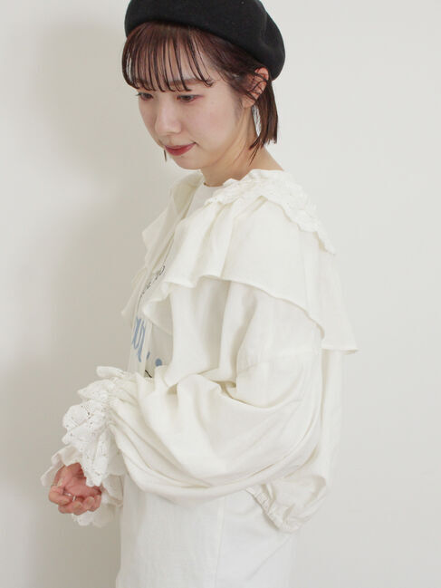 Samansa Mos2「羽織レースフリルブラウス」|シャツ・ブラウス|