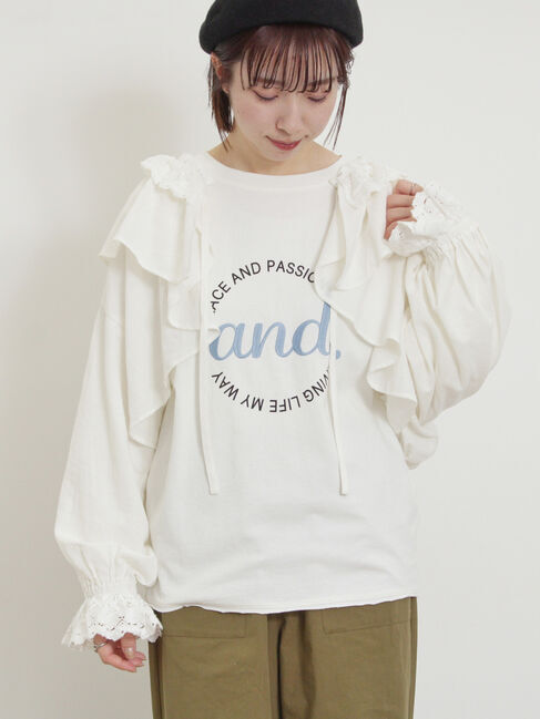 Samansa Mos2「羽織レースフリルブラウス」|シャツ・ブラウス|