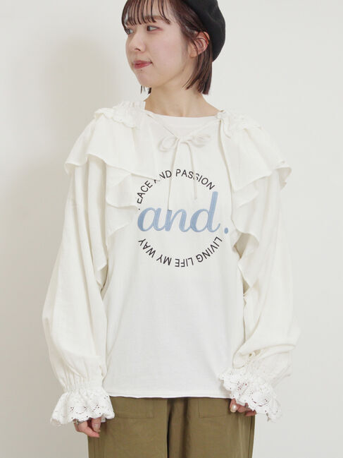 Samansa Mos2「羽織レースフリルブラウス」|シャツ・ブラウス|