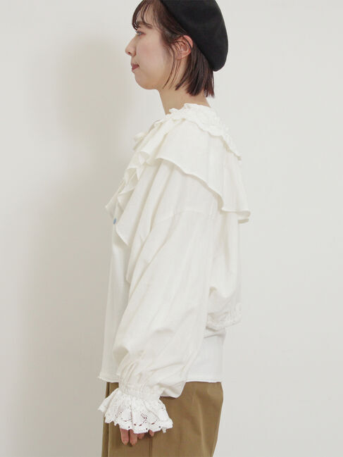 Samansa Mos2「羽織レースフリルブラウス」|シャツ・ブラウス|
