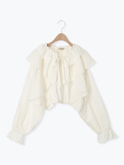 Samansa Mos2「羽織レースフリルブラウス」|シャツ・ブラウス|