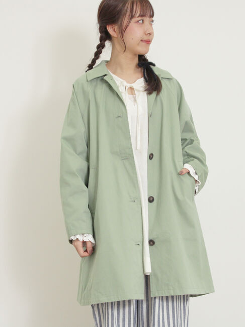 Samansa Mos2「【花粉防止】ステンカラーコート」|その他|グリーン