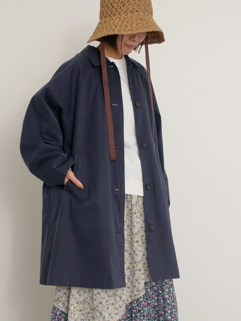 Samansa Mos2「【花粉防止】ステンカラーコート」|その他|ネイビー