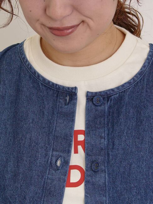 Samansa Mos2「デニム・ツイル前後2WAYベスト」|ダウンベスト・ベスト|