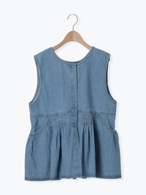 Samansa Mos2「デニム・ツイル前後2WAYベスト」|ダウンベスト・ベスト|