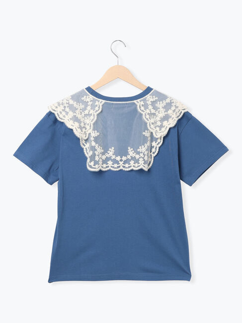 Samansa Mos2「シアーレース襟付Tシャツ」|Tシャツ・カットソー|