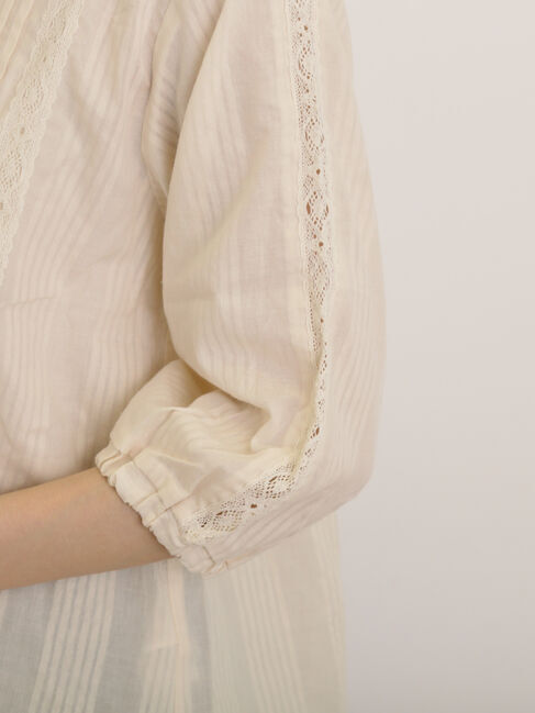 Samansa Mos2「フラワー柄刺繍レースブラウス」|シャツ・ブラウス|