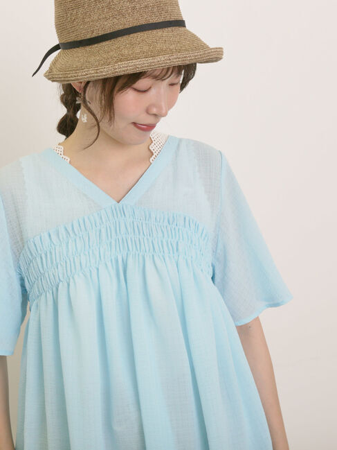 Samansa Mos2「◎2WAYシャーリングチュニック」|シャツ・ブラウス|