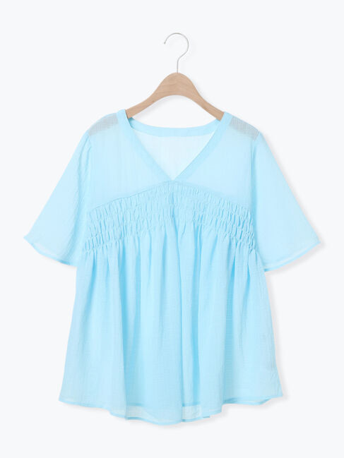 Samansa Mos2「◎2WAYシャーリングチュニック」|シャツ・ブラウス|