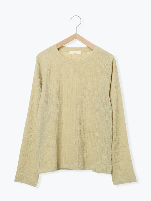 Samansa Mos2 blue「ふくれジャカードクルーネックプルオーバー」|Tシャツ・カットソー|