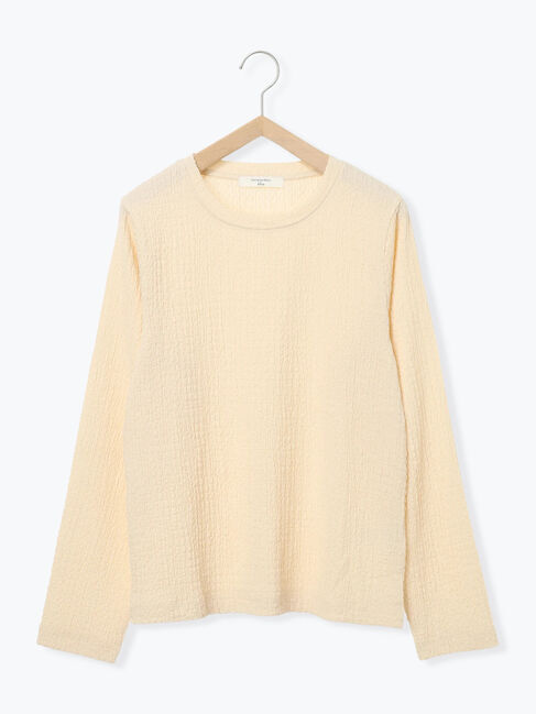 Samansa Mos2 blue「ふくれジャカードクルーネックプルオーバー」|Tシャツ・カットソー|