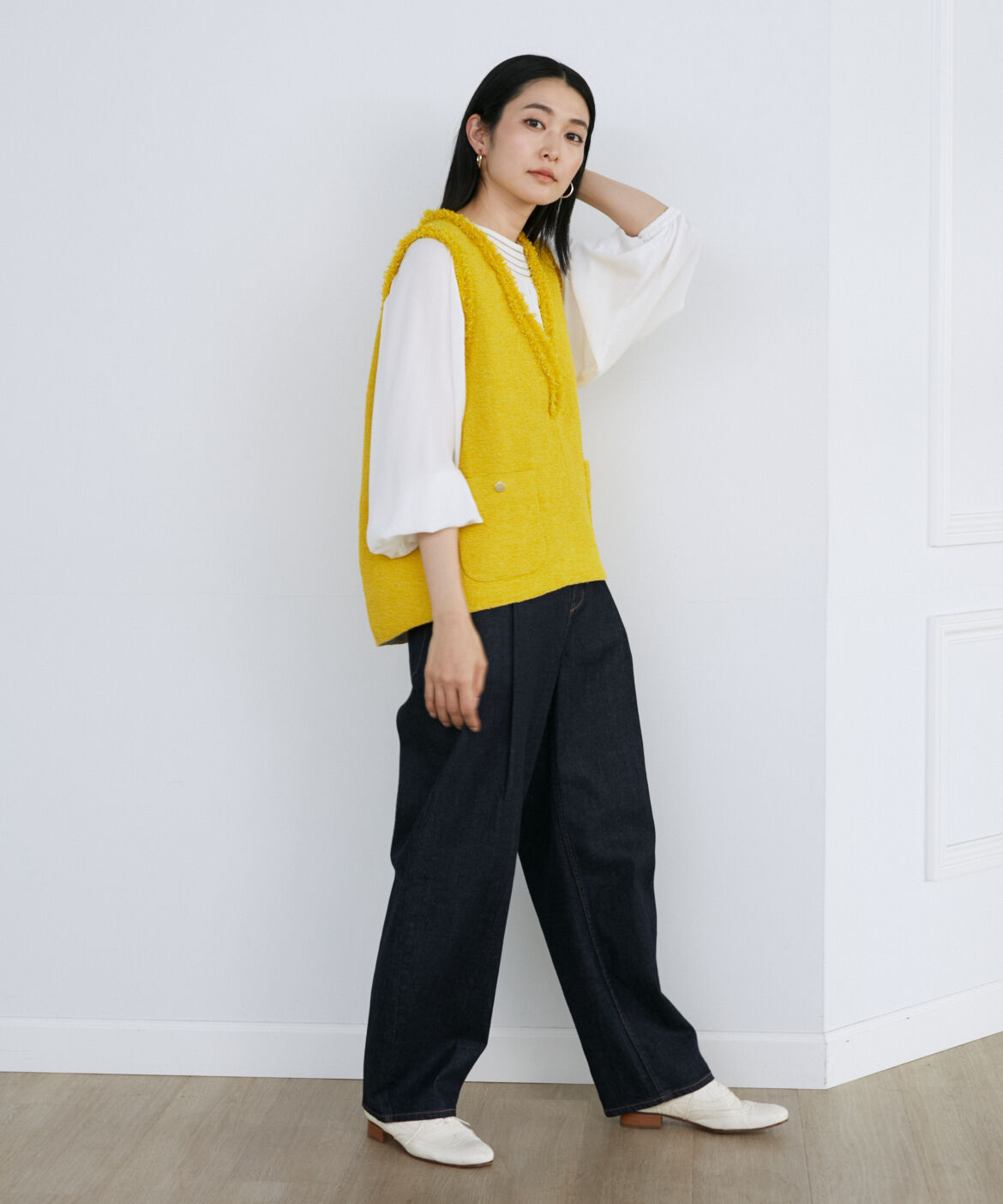 INED「《大きいサイズ》ツイードベスト《PONTETORTO》」|ダウンベスト・ベスト|