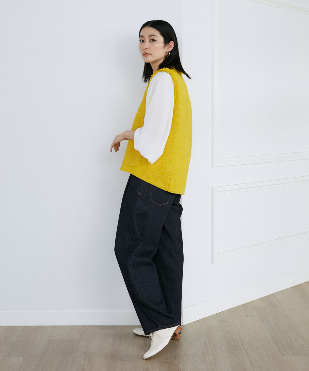 INED「《大きいサイズ》ツイードベスト《PONTETORTO》」|ダウンベスト・ベスト|