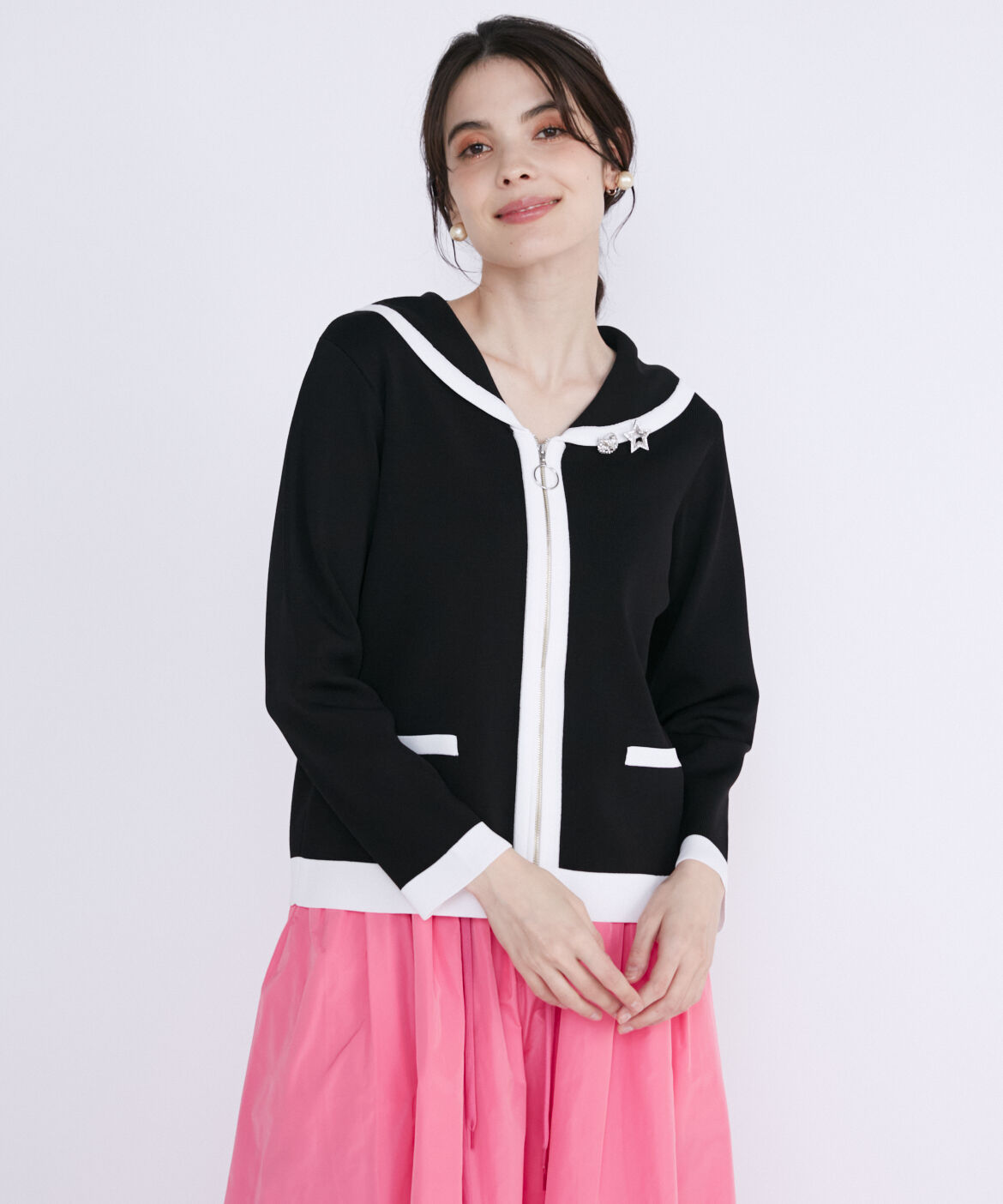 Maglie le cassetto「セーラーカラージップカーディガン」|カーディガン|