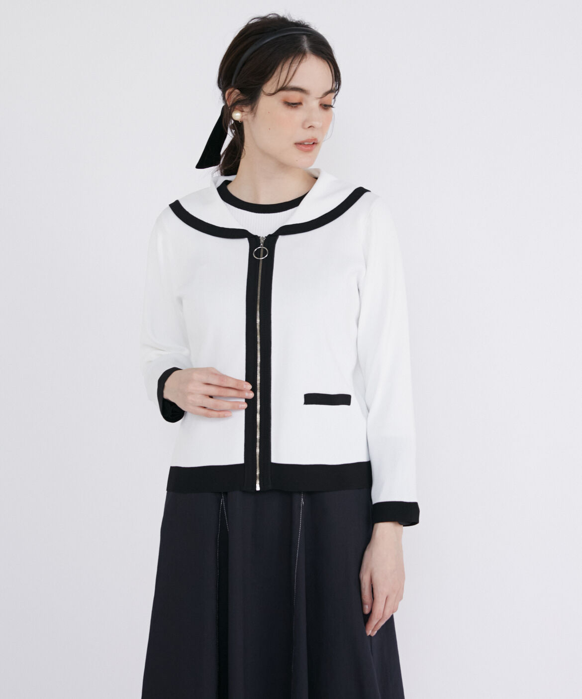 Maglie le cassetto「セーラーカラージップカーディガン」|カーディガン|