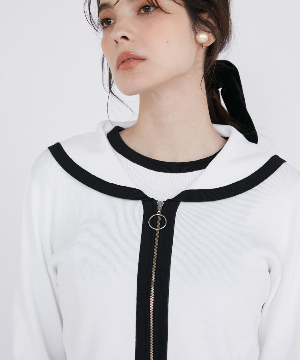 Maglie le cassetto「セーラーカラージップカーディガン」|カーディガン|