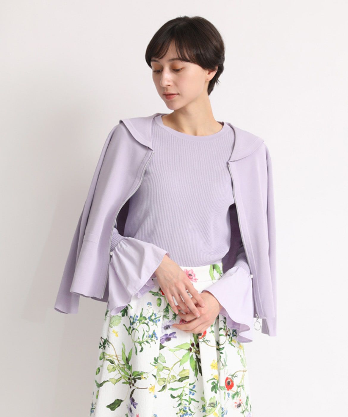 Maglie le cassetto「セーラーカラージップカーディガン」|カーディガン|ラベンダー7