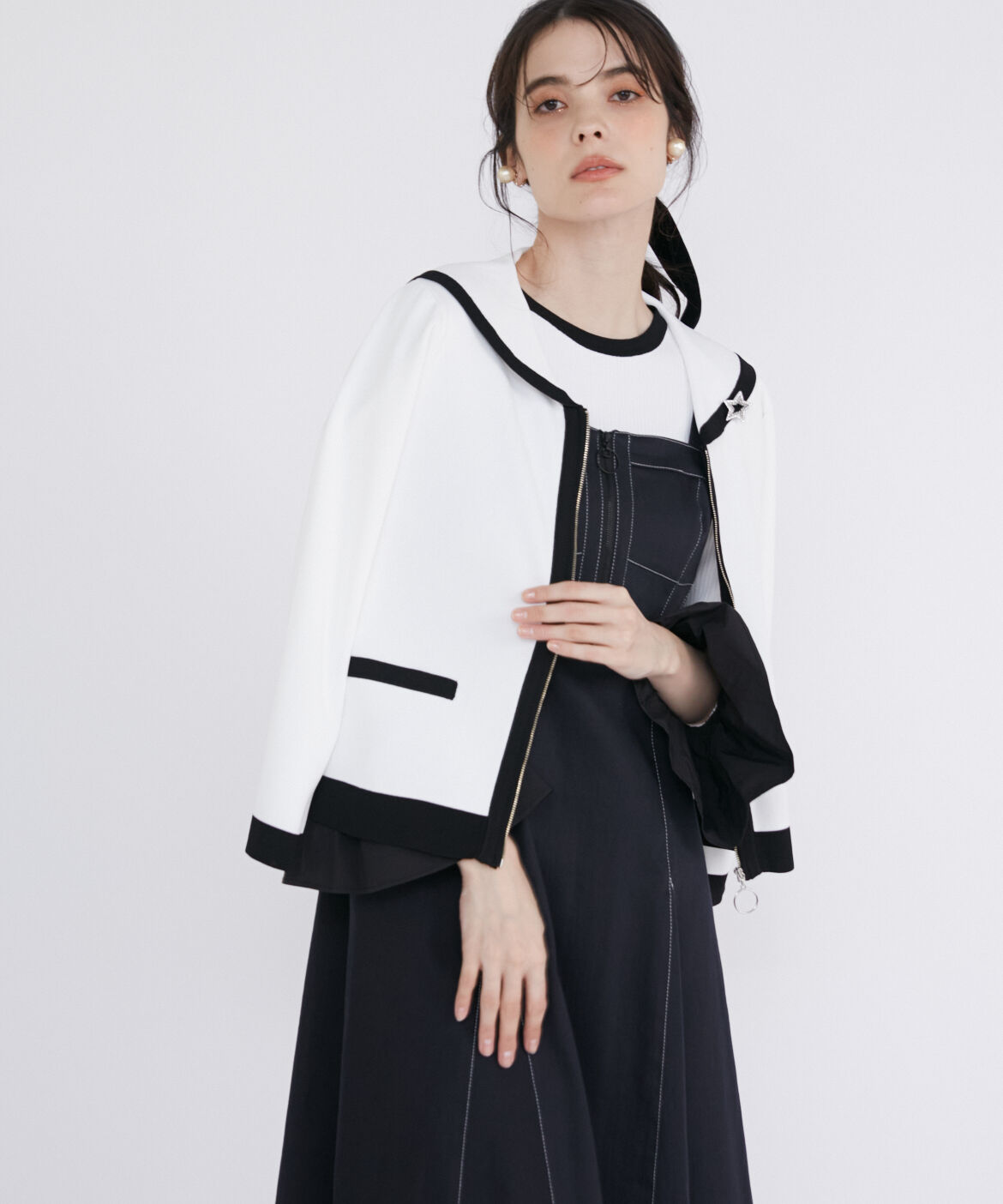 Maglie le cassetto「セーラーカラージップカーディガン」|カーディガン|