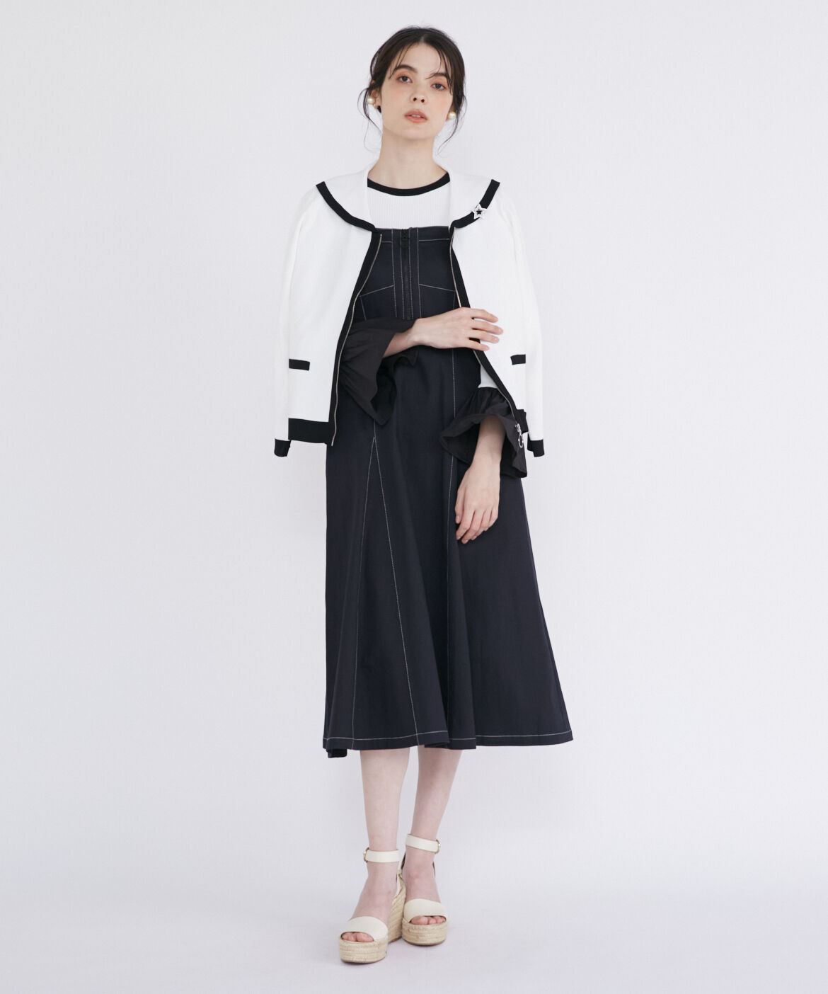 Maglie le cassetto「セーラーカラージップカーディガン」|カーディガン|