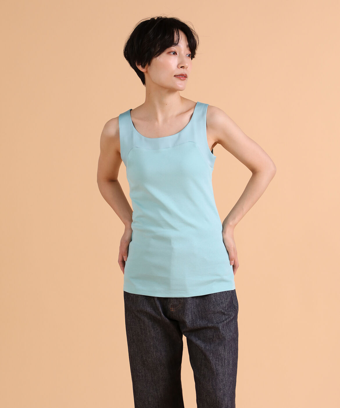 DAY by DAY it&rsquo;s international「サテン切り替えタンクトップ《スビン綿MIXフライス》」|タンクトップ|