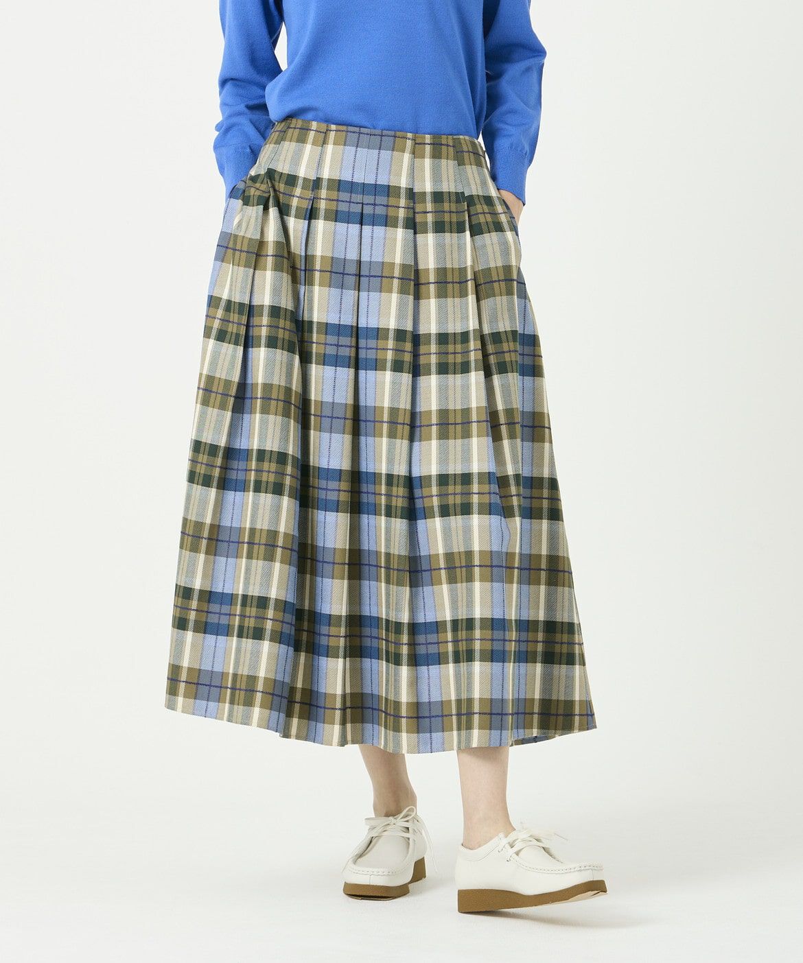 I.T.'S international「タックフレアロングチェックスカート」|スカート|