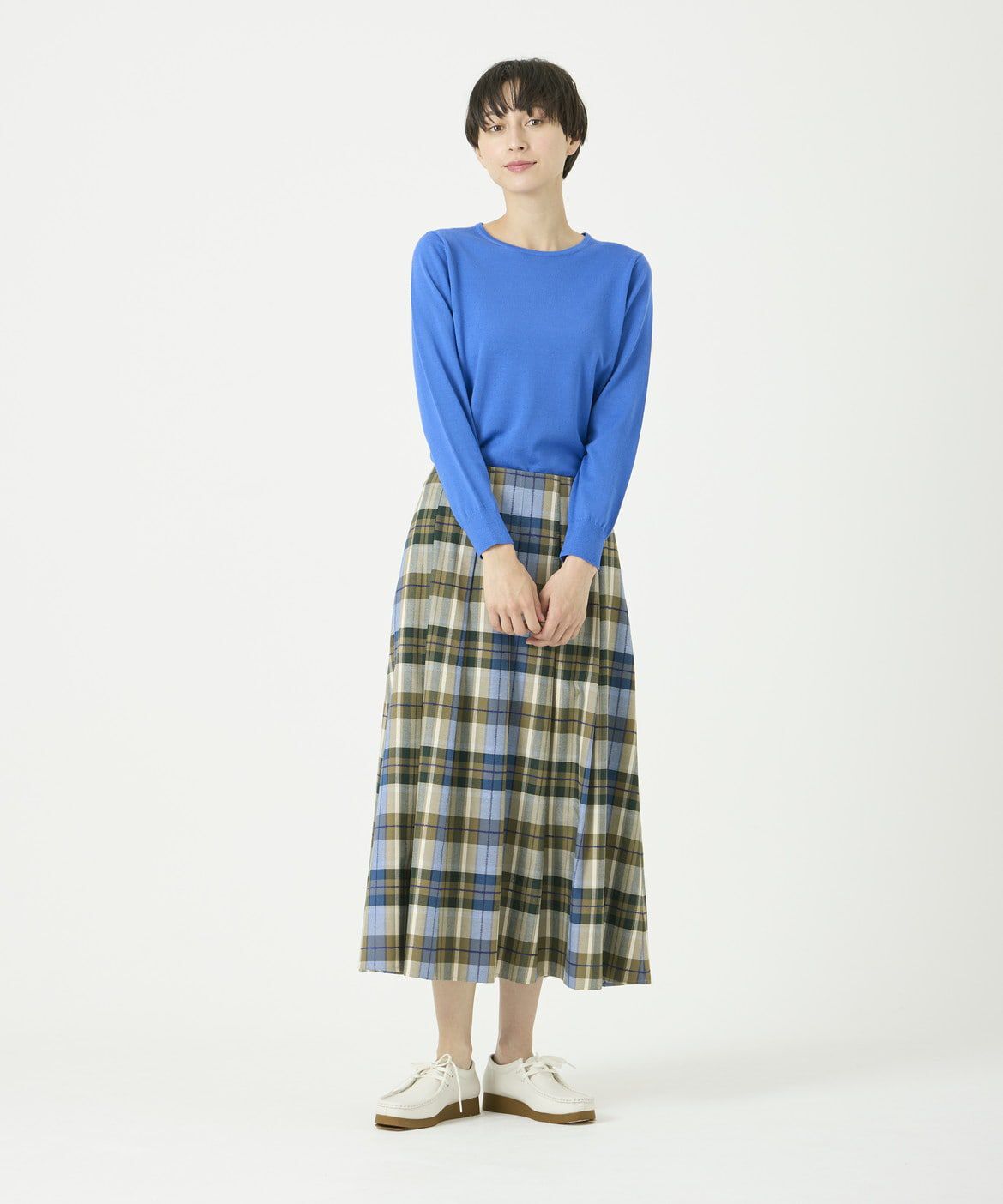 I.T.'S international「タックフレアロングチェックスカート」|スカート|