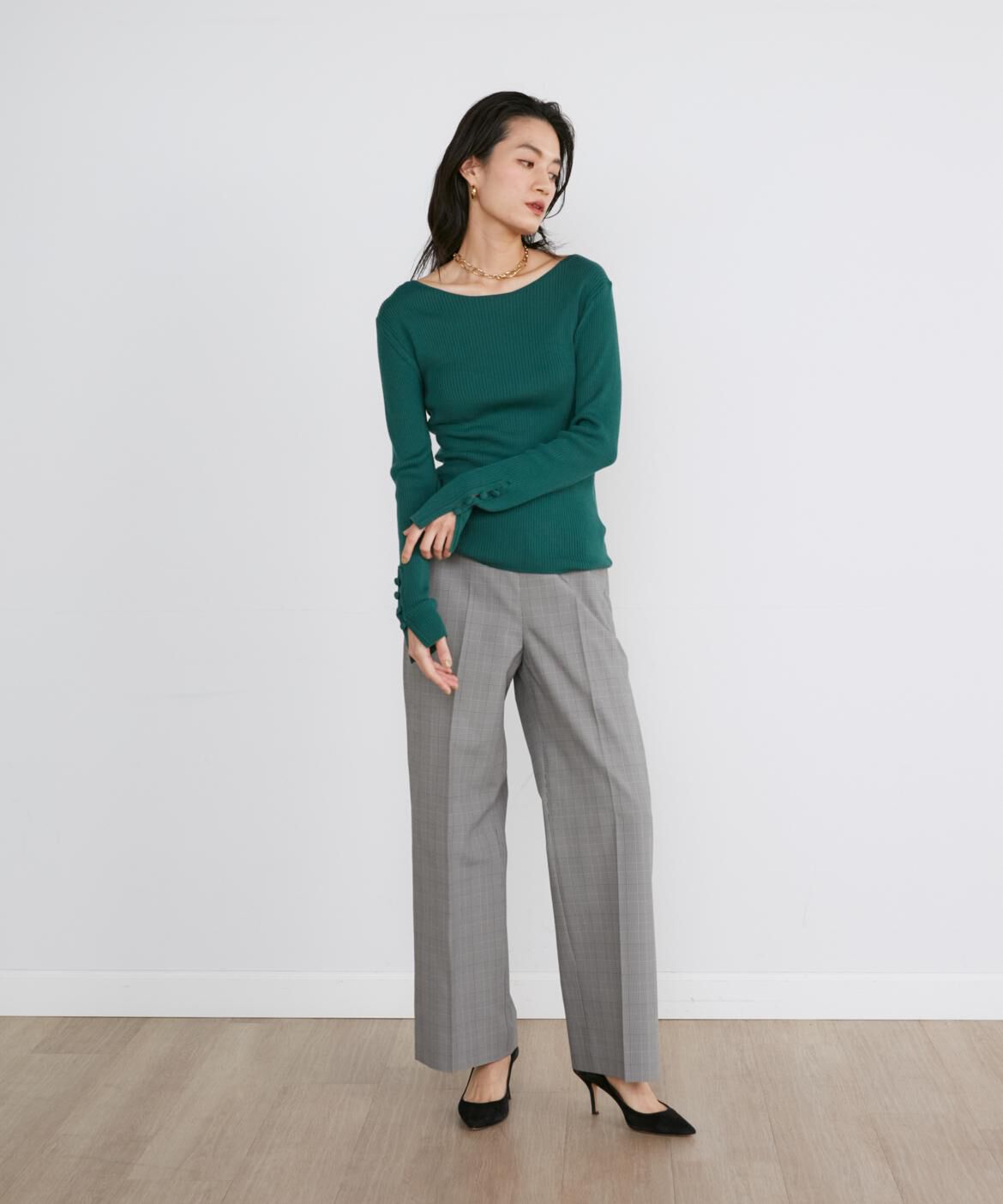 INED「ウールリブセーター」|ニット・セーター|