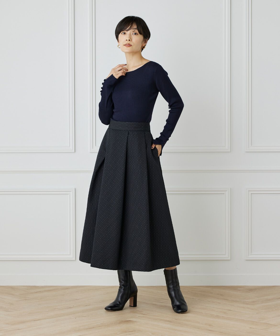 INED「ウールリブセーター」|ニット・セーター|