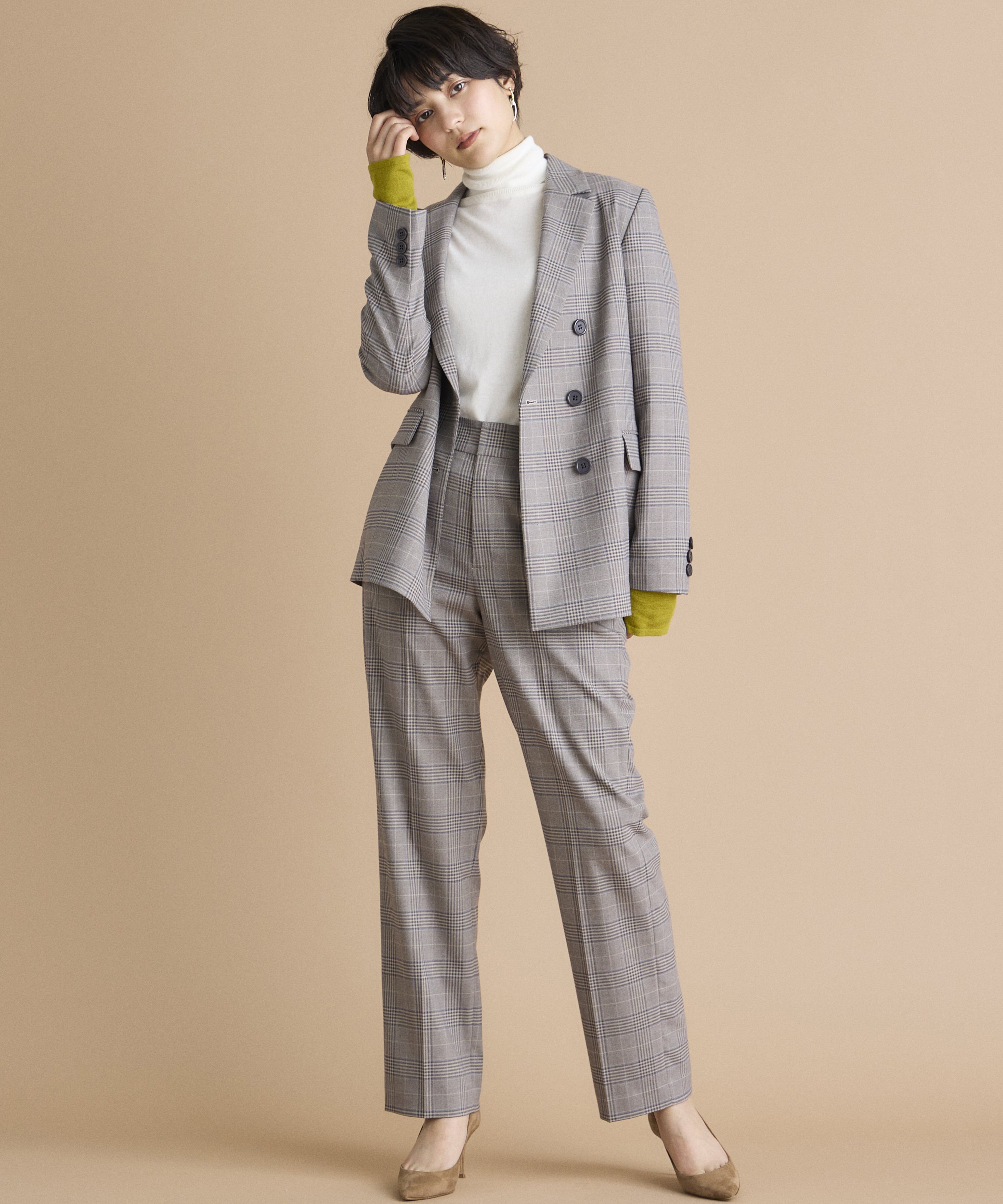 INED「《INED CLARO》グレンチェックジャケット」|テーラードジャケット|