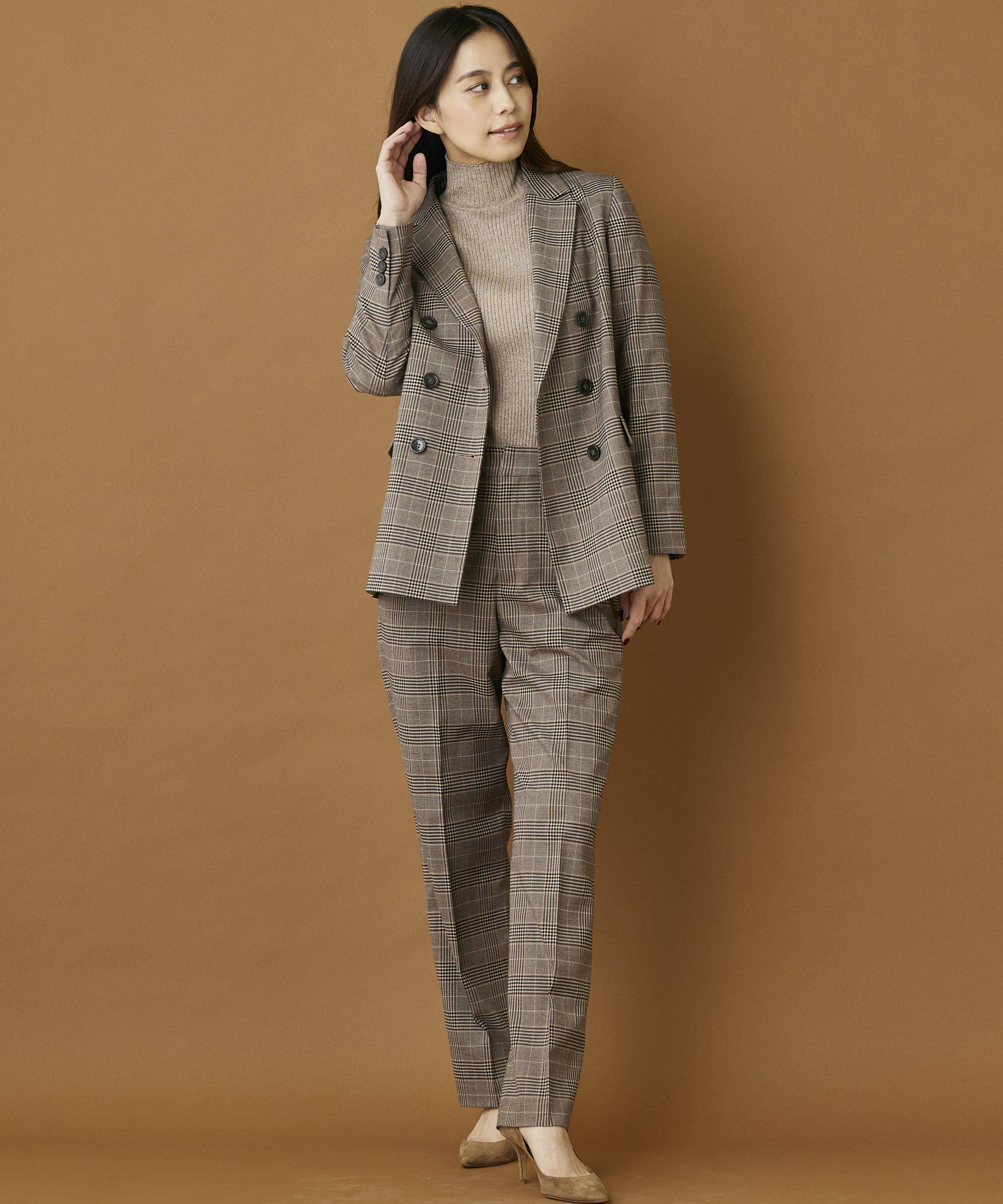 INED「《INED CLARO》グレンチェックジャケット」|テーラードジャケット|