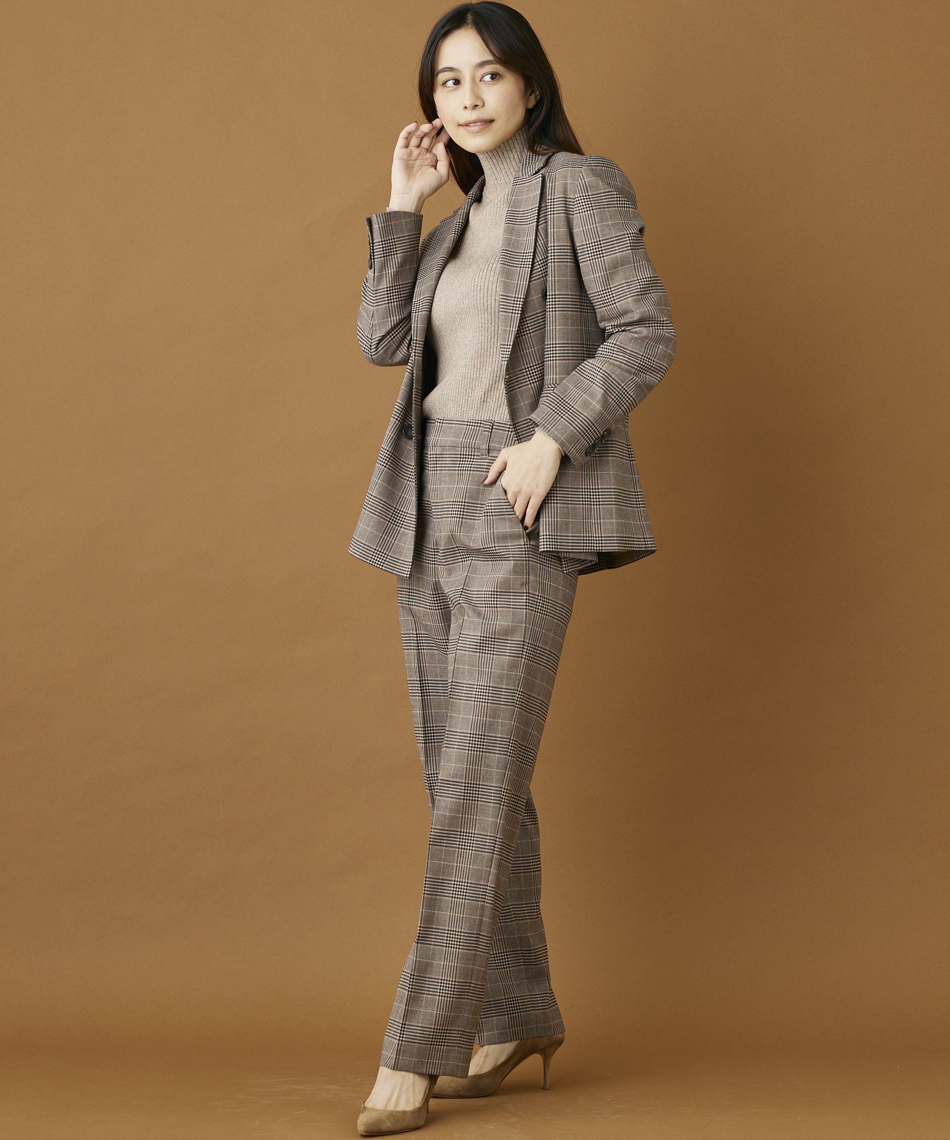 INED「《INED CLARO》グレンチェックジャケット」|テーラードジャケット|