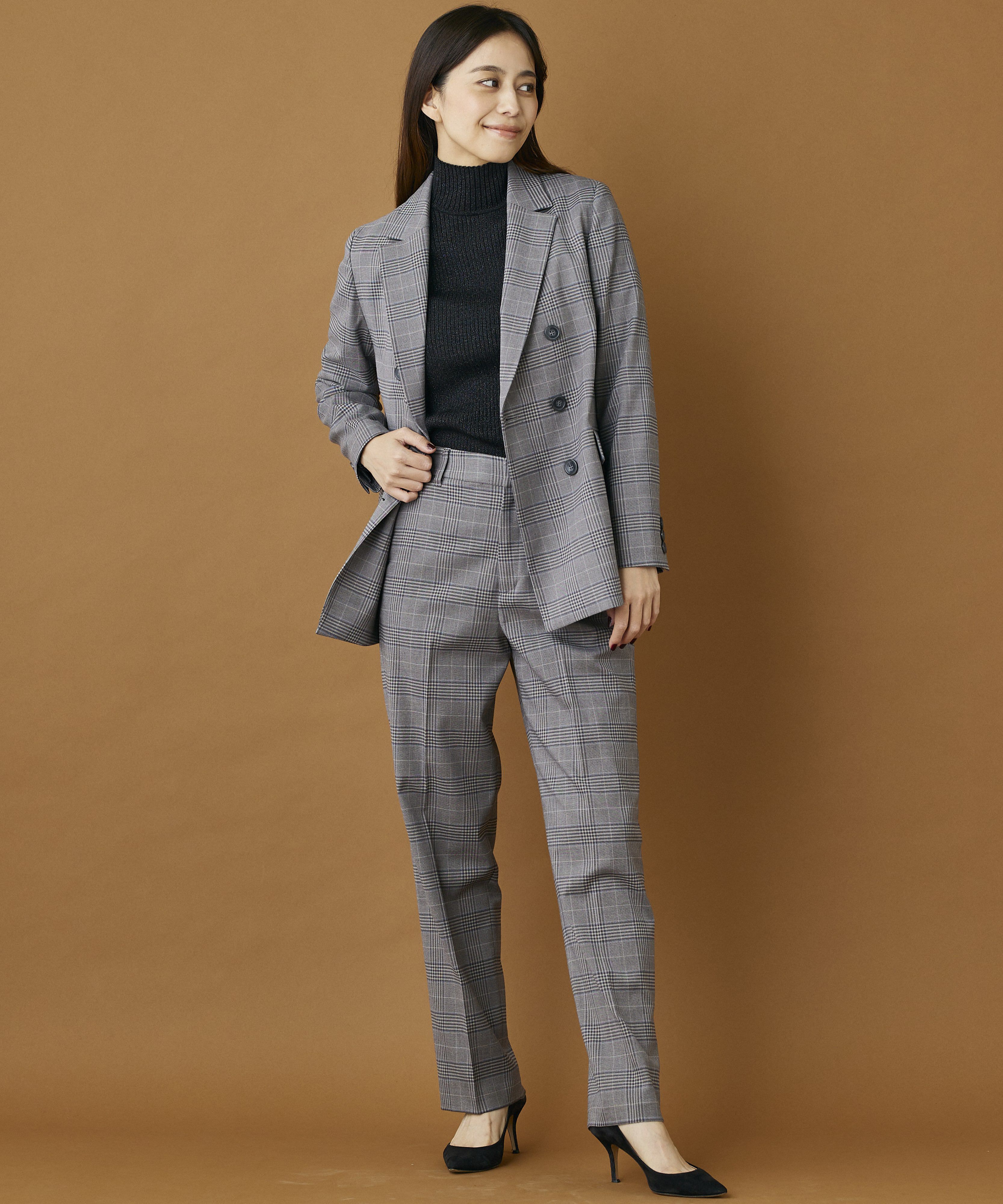 INED「《INED CLARO》グレンチェックジャケット」|テーラードジャケット|