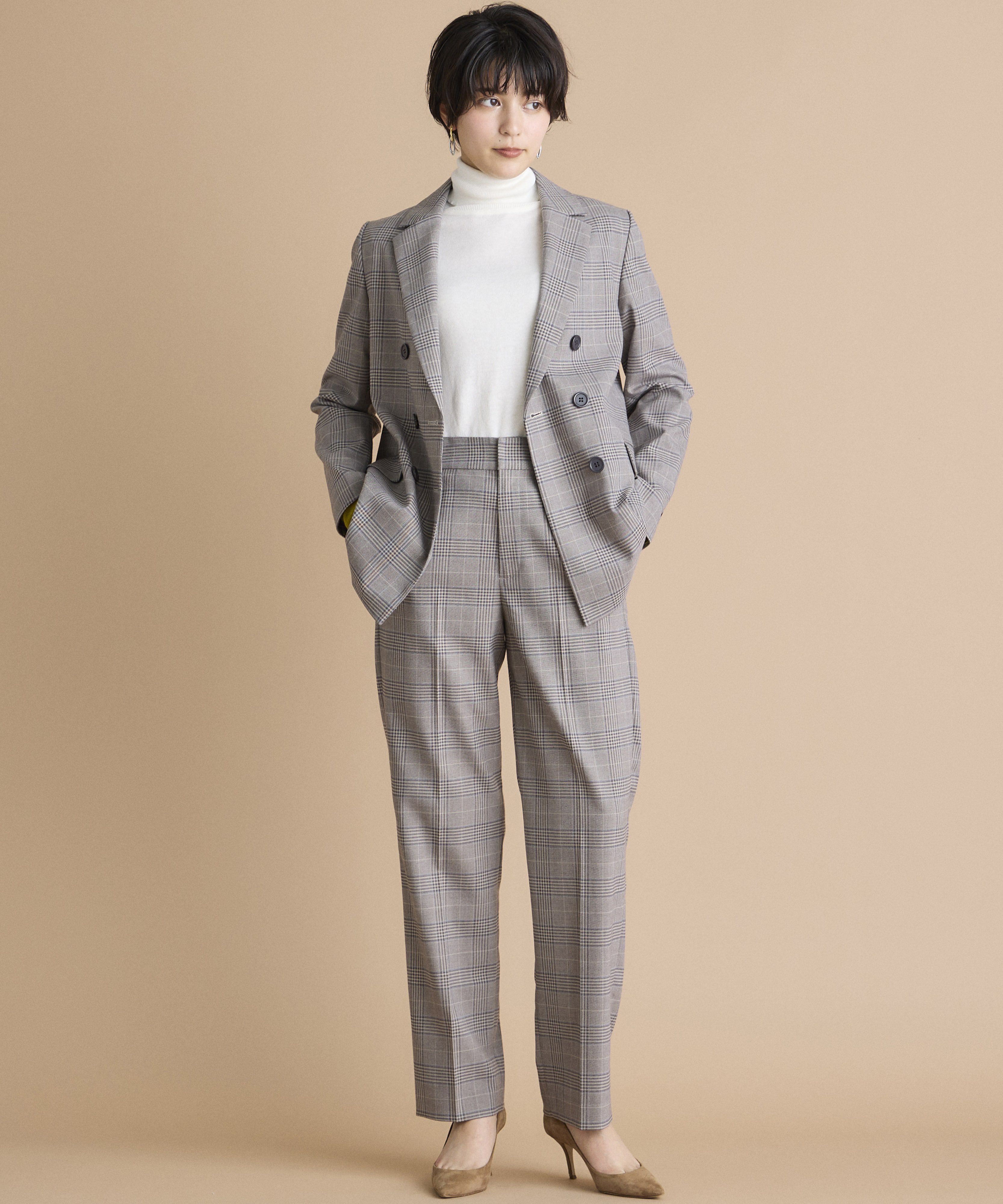 INED「《INED CLARO》グレンチェックジャケット」|テーラードジャケット|