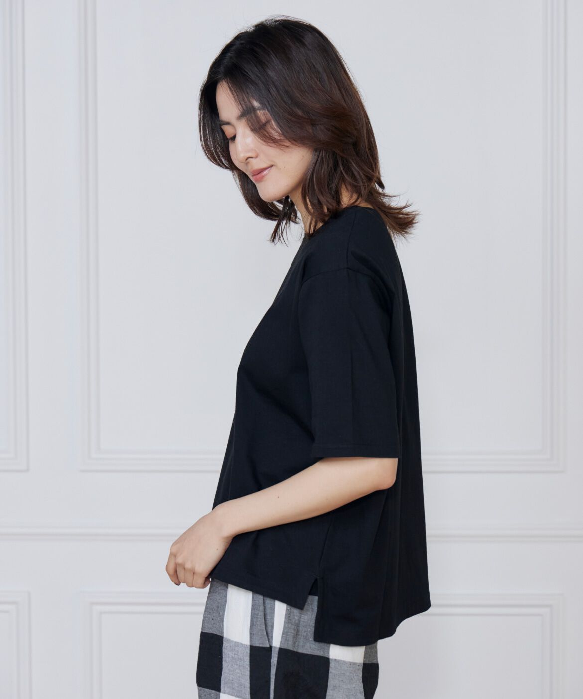 7-IDconcept.「オーガニックコットンクルーネックTシャツ」|Tシャツ・カットソー|ブラック