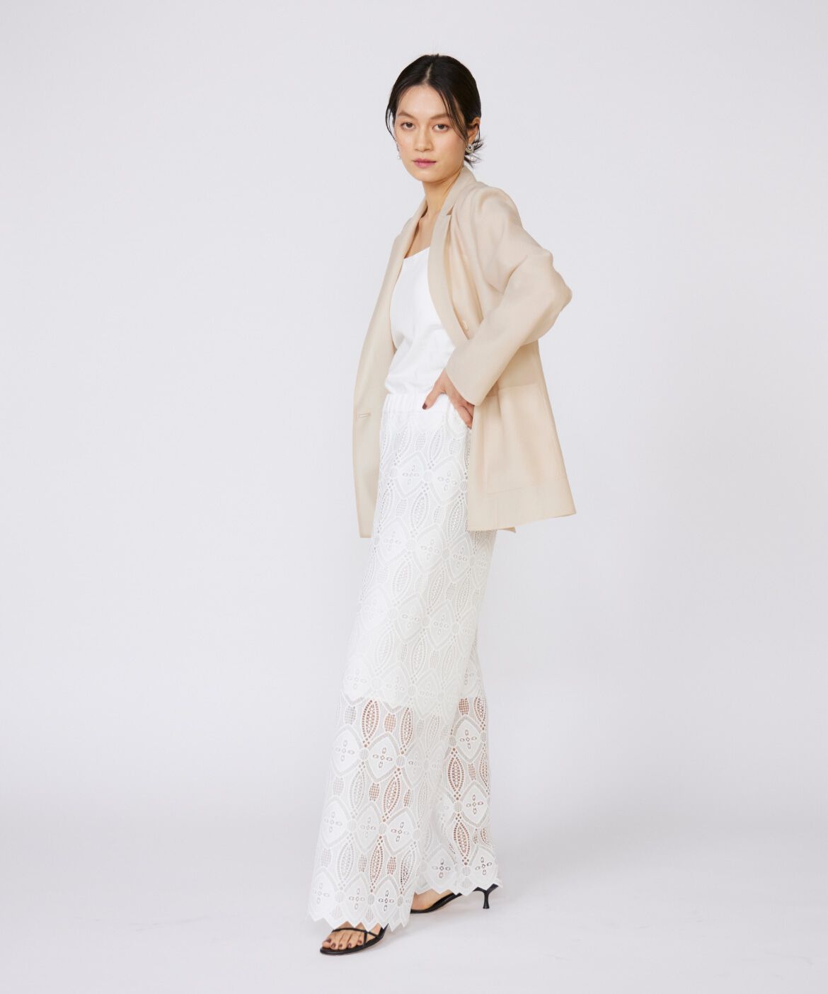 INED「オーガンジーシアージャケット」|テーラードジャケット|