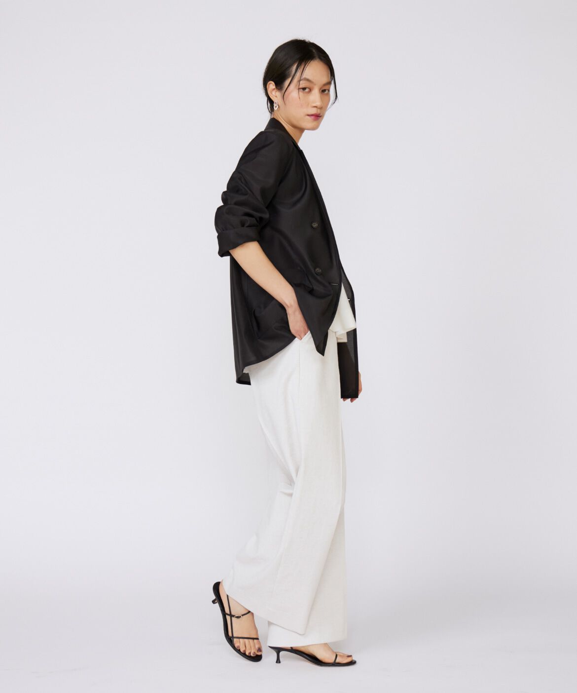 INED「オーガンジーシアージャケット」|テーラードジャケット|