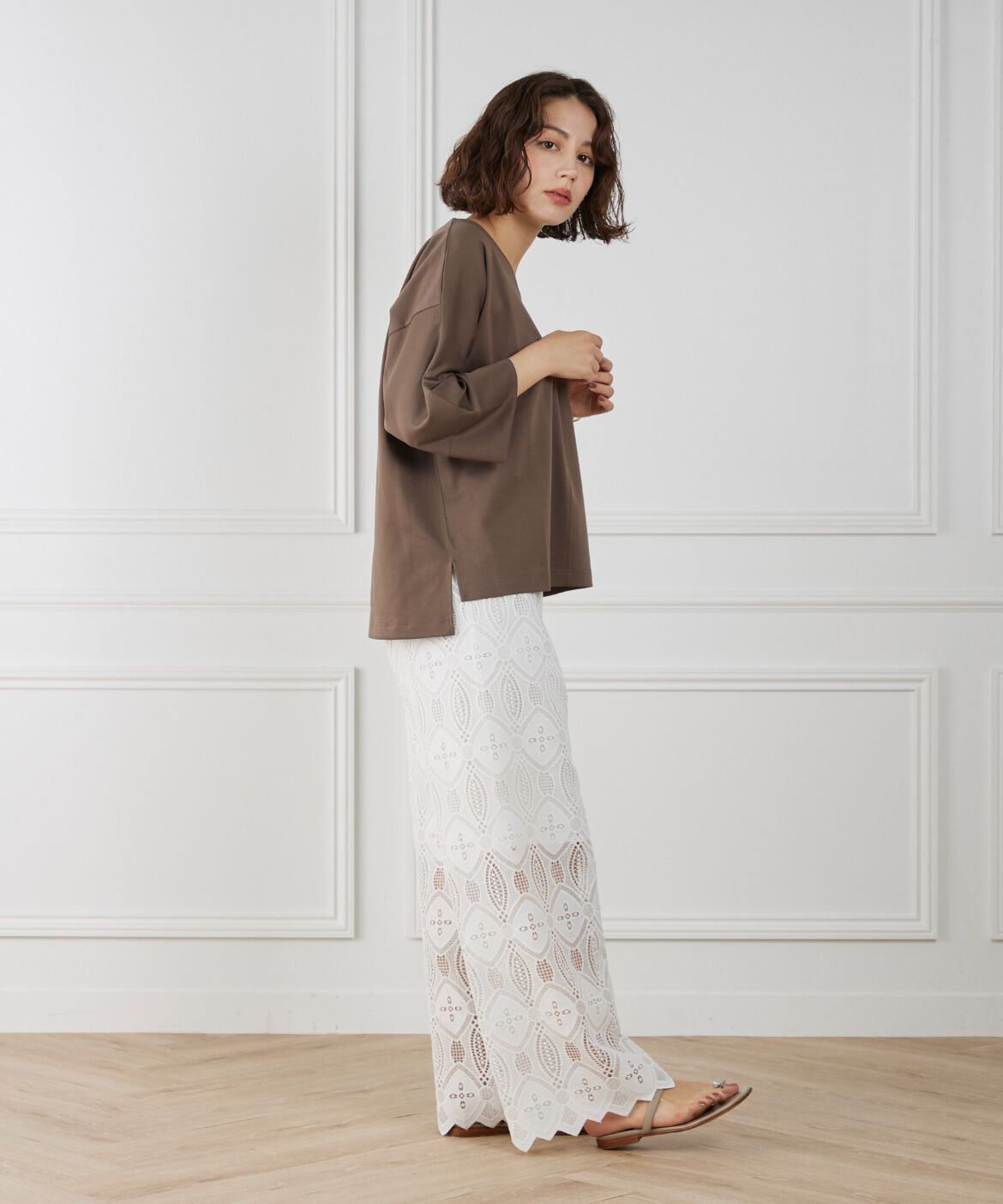 INED「《WEB限定》Vネックドルマンカットソー」|Tシャツ・カットソー|