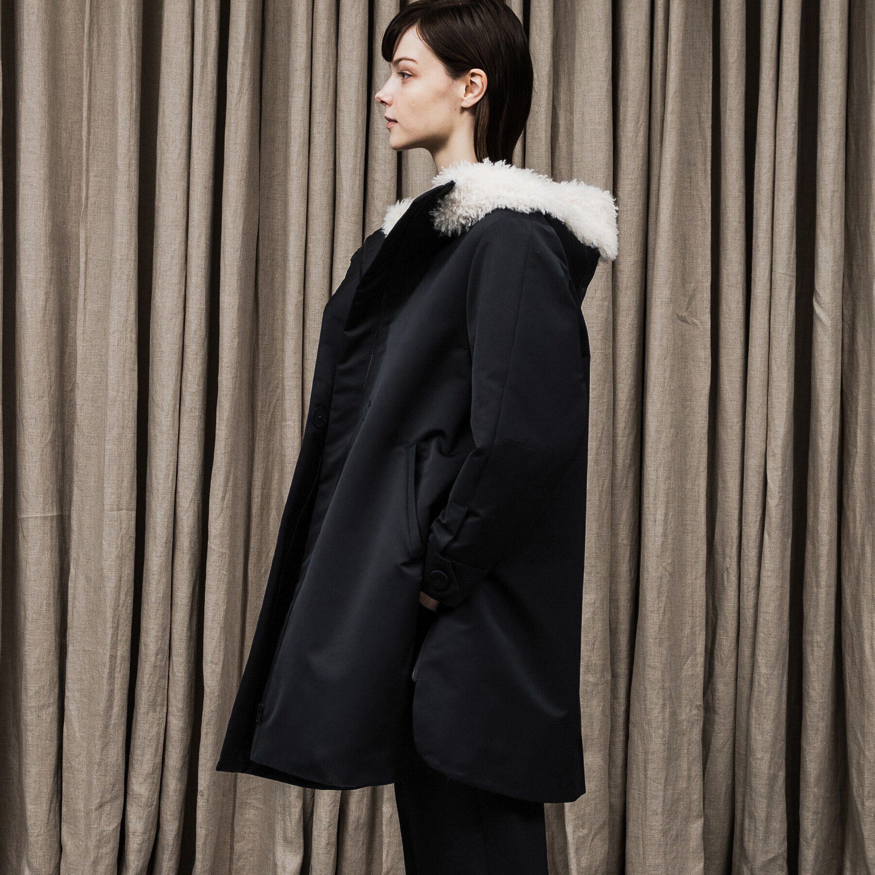 UNTITLED「ベーネグログランコート」|ミリタリー・モッズコート|ダークネイビー(09