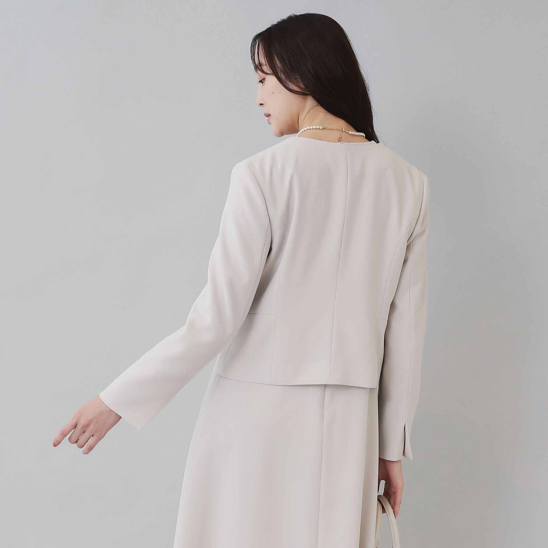 UNTITLED「【セレモニー／セットアップ可能／洗える】TWC ノーカラージャケット」|ノーカラージャケット|