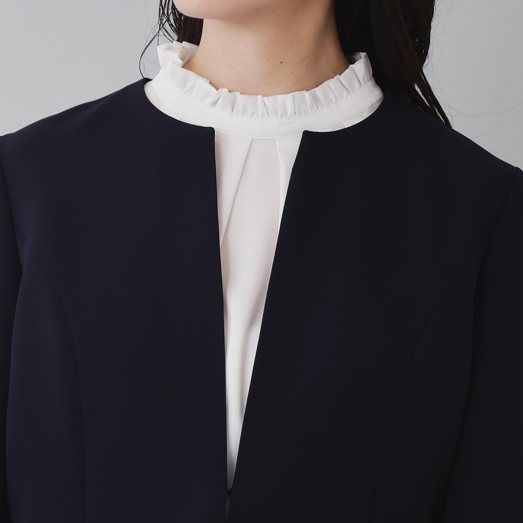 UNTITLED「【セレモニー／セットアップ可能／洗える】TWC ノーカラージャケット」|ノーカラージャケット|