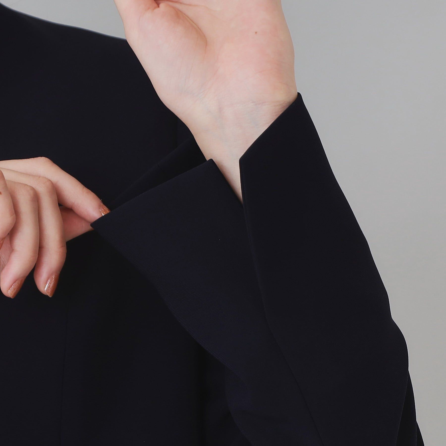 UNTITLED「【セレモニー／セットアップ可能／洗える】TWC ノーカラージャケット」|ノーカラージャケット|