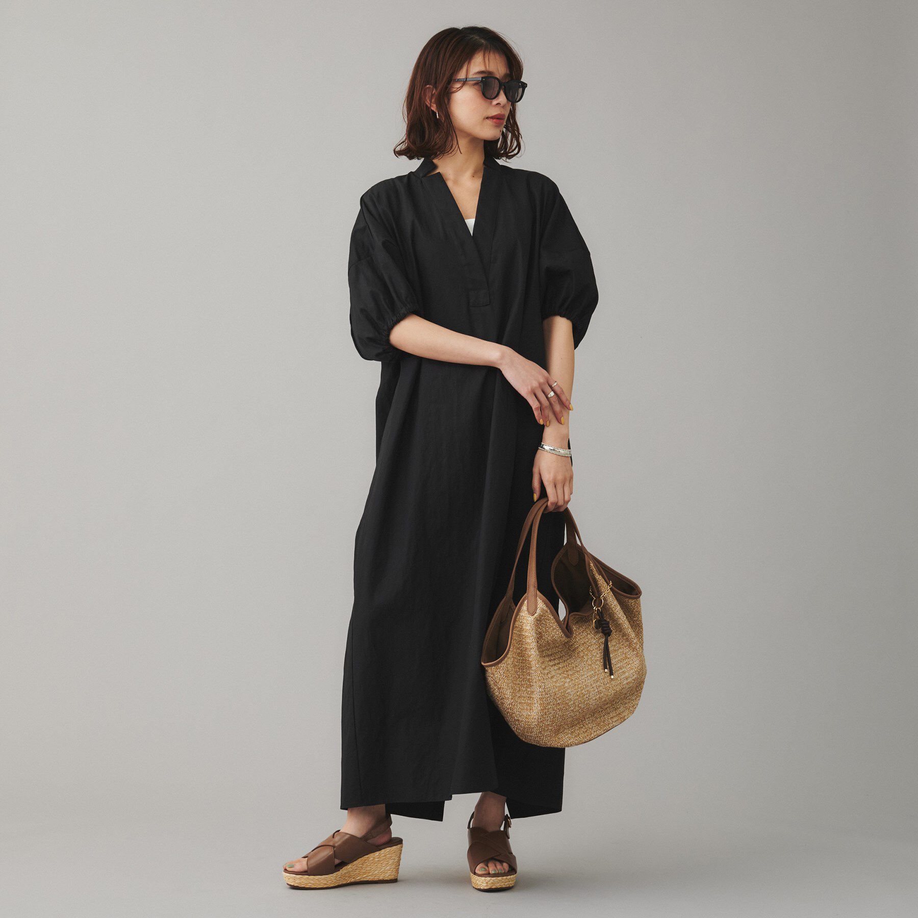 UNTITLED「【PROTAGPNISTA】シャツワンピース」|ワンピース|ブラック(019)