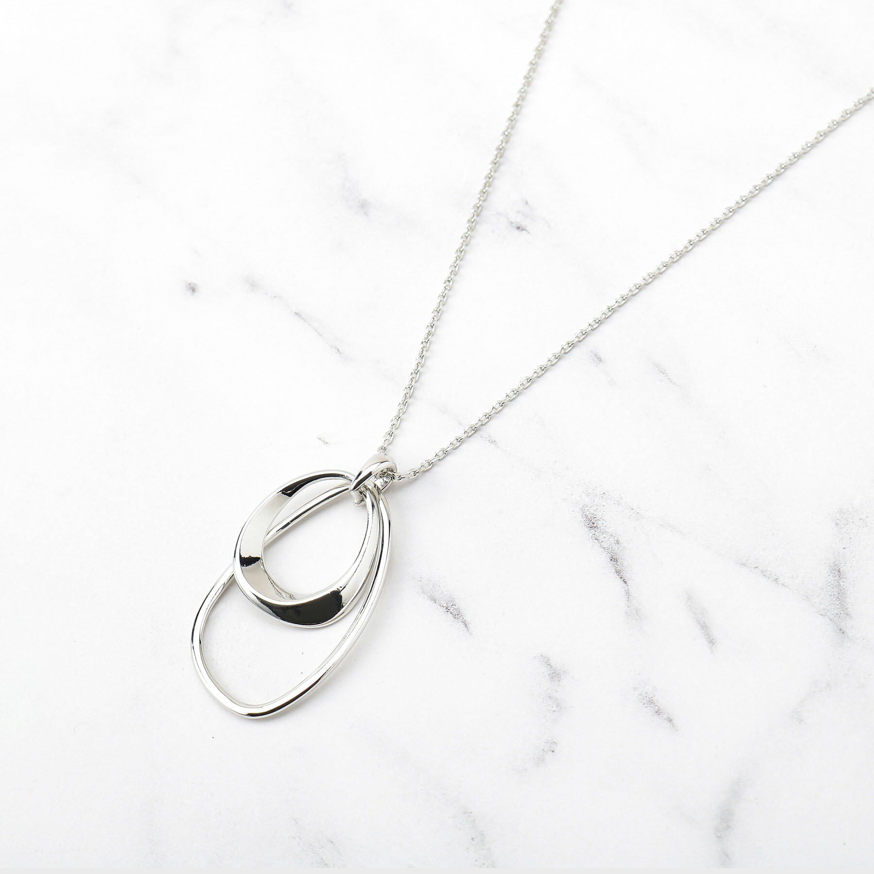 UNTITLED「【追加】ライトダブルリングネックレス」|ネックレス|シルバー(006)